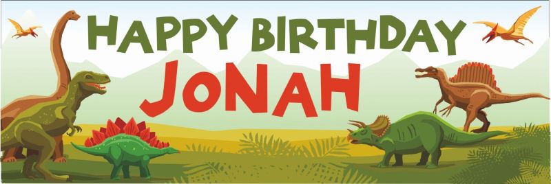 Dinosaur Birthday banner