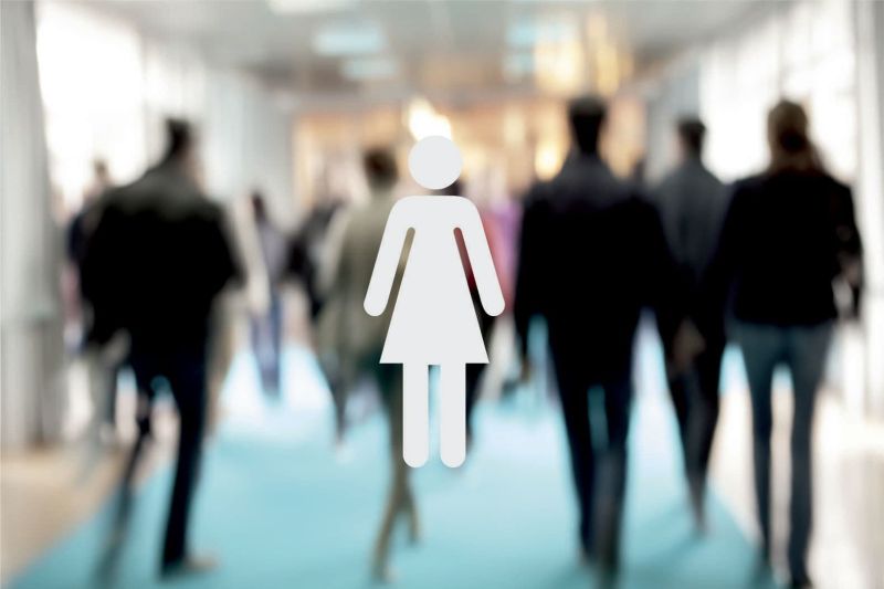 Ladies toilet symbol glass safety sticker