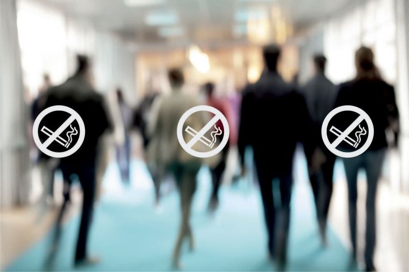 No Smoking symbol glass safety sticker