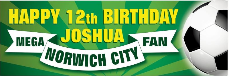 Norwich City Birthday banner
