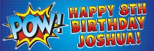 Pow! Birthday banner
