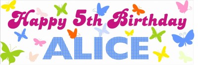 Butterfly Birthday banner