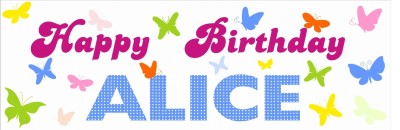 Butterfly Birthday banner