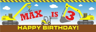 Construction Birthday banner