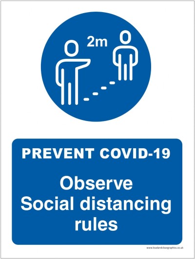 Covid-19 safety sign  Observe social distanci