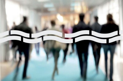 Curved blocks glass safety sticker