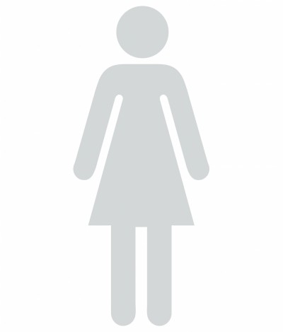 Ladies toilet symbol glass safety sticker