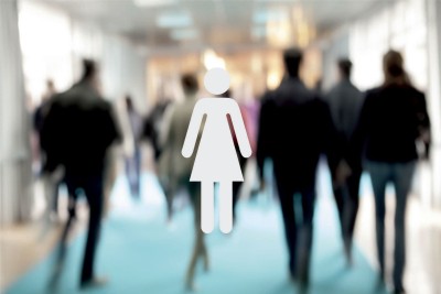 Ladies toilet symbol glass safety sticker