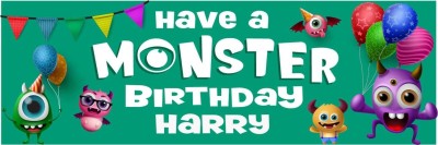 Monster Birthday banner