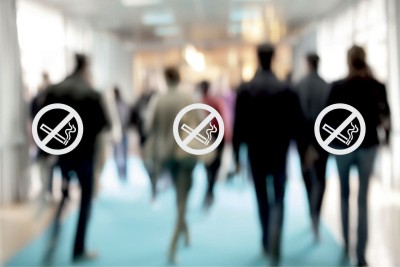 No Smoking symbol glass safety sticker