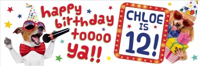 Singing Dog Birthday banner
