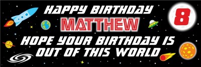 Space Birthday banner