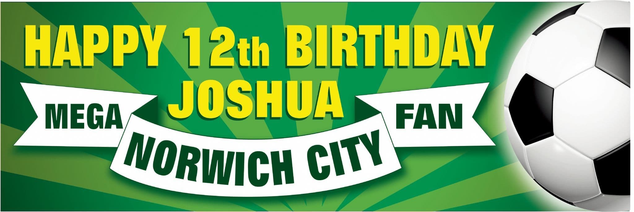 Norwich City Birthday banner